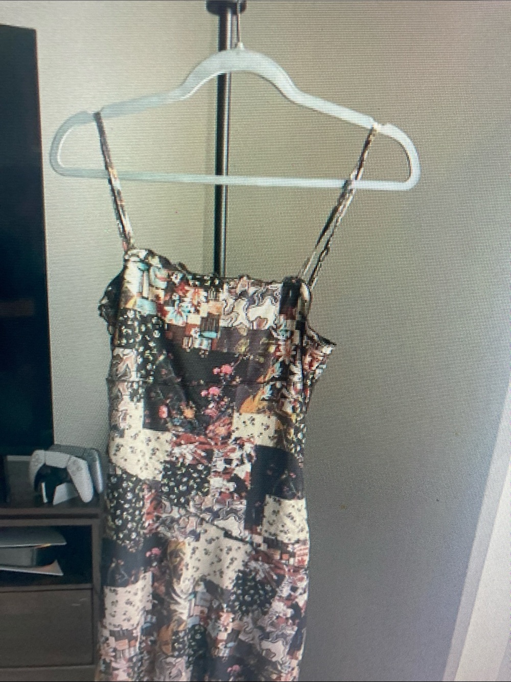 Patchwork Floral Midi Dress in Brown Multi Floral